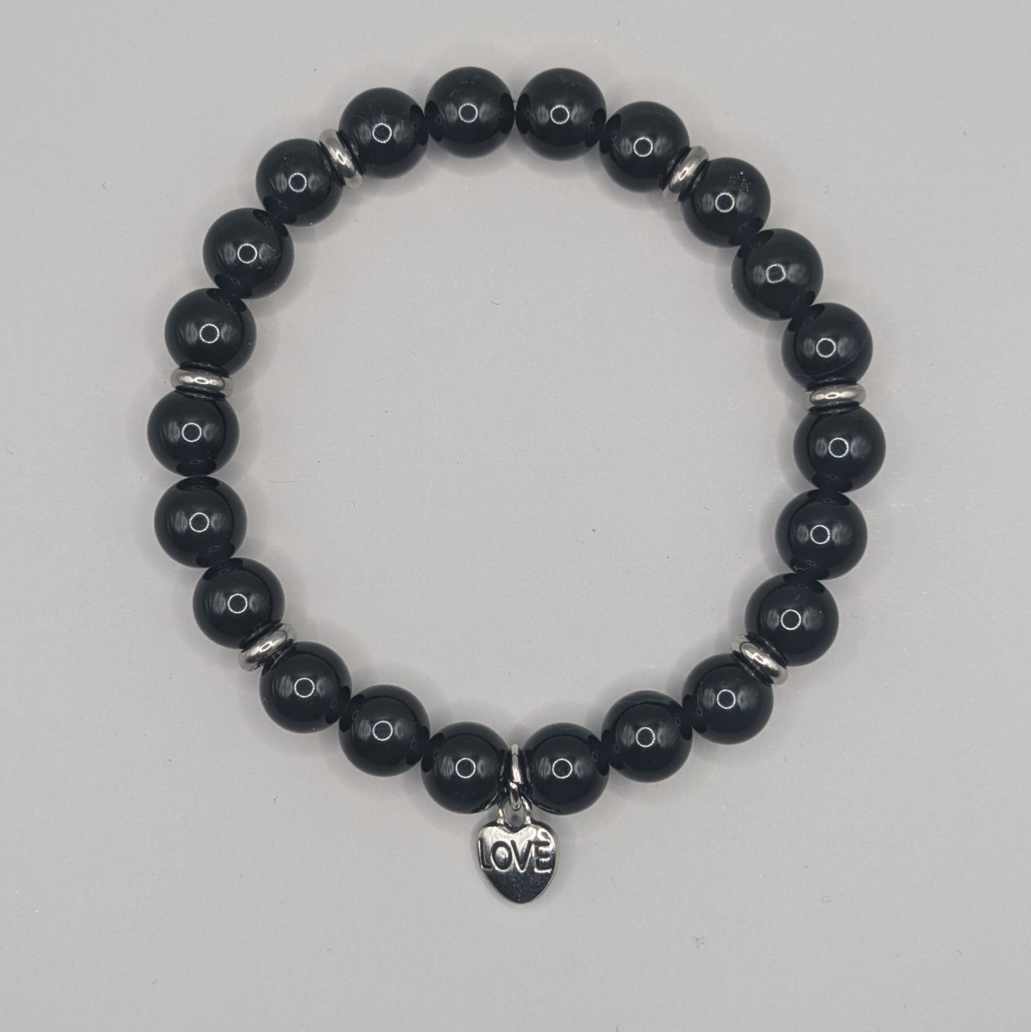 Love Heart Charm Bracelet - 8mm Silver