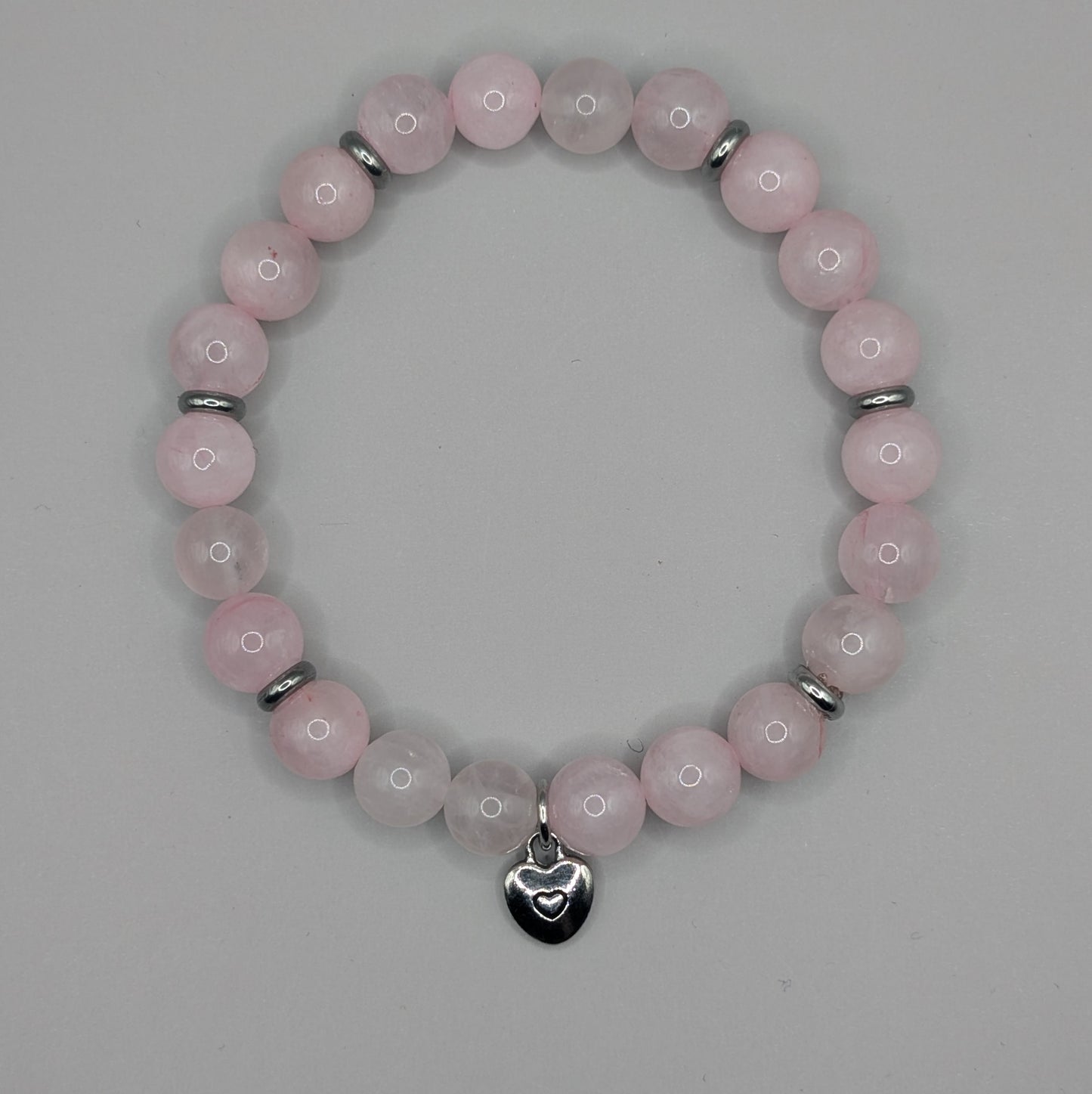 Love Heart Charm Bracelet - 8mm Silver
