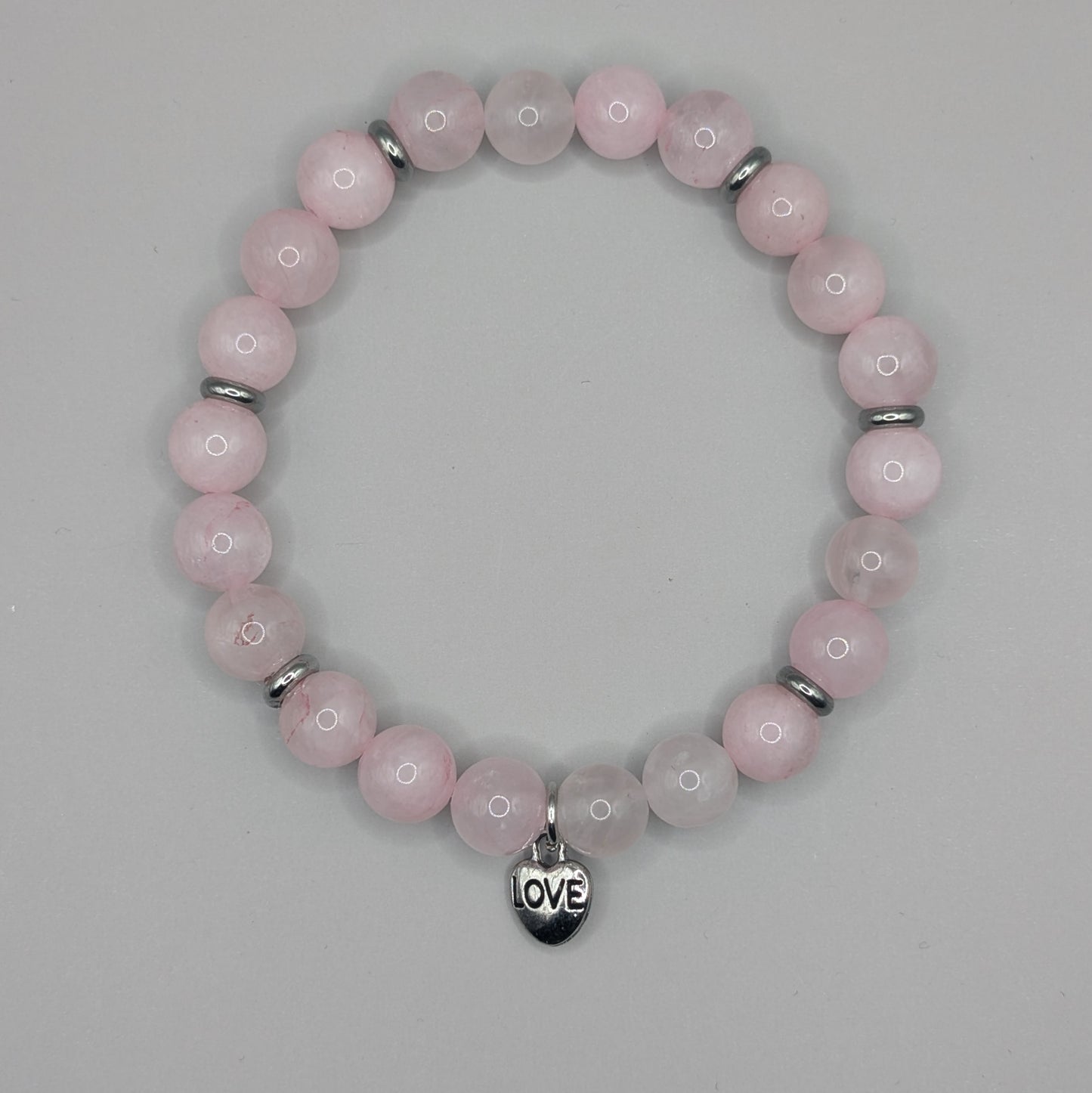 Love Heart Charm Bracelet - 8mm Silver
