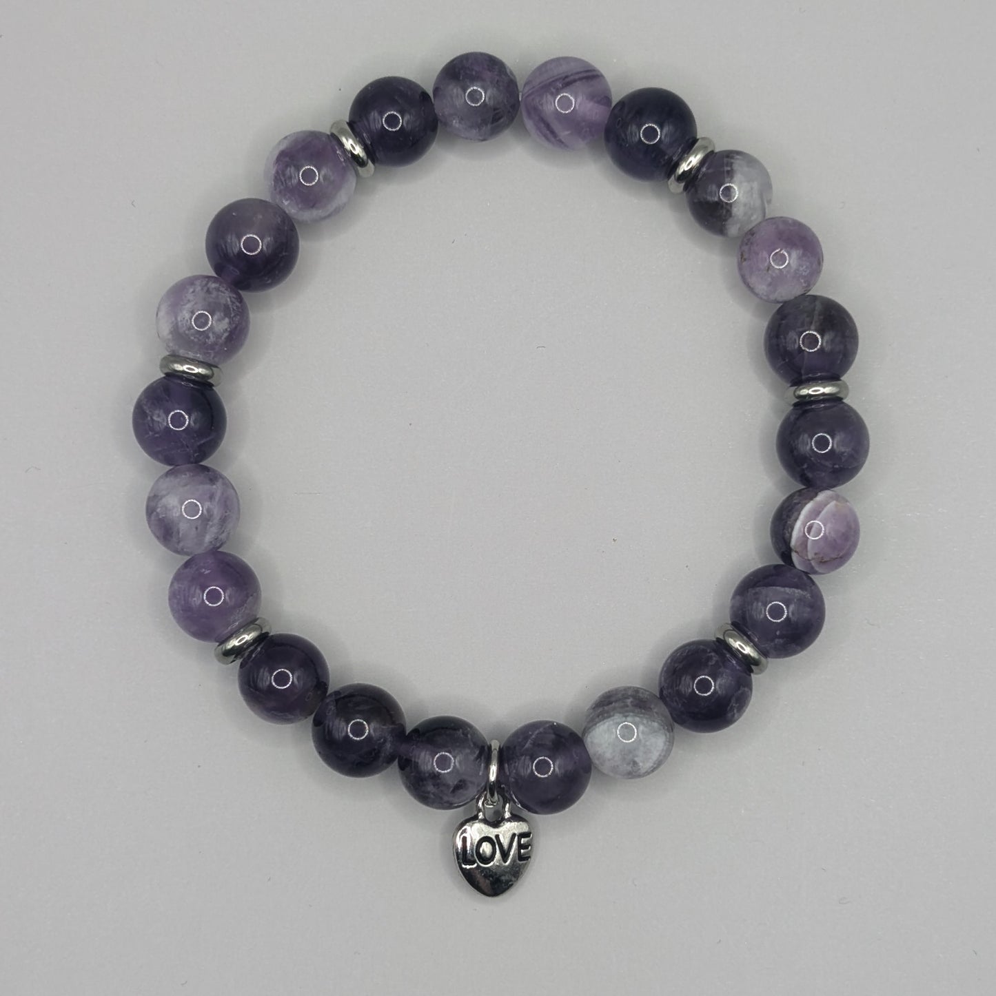 Love Heart Charm Bracelet - 8mm Silver