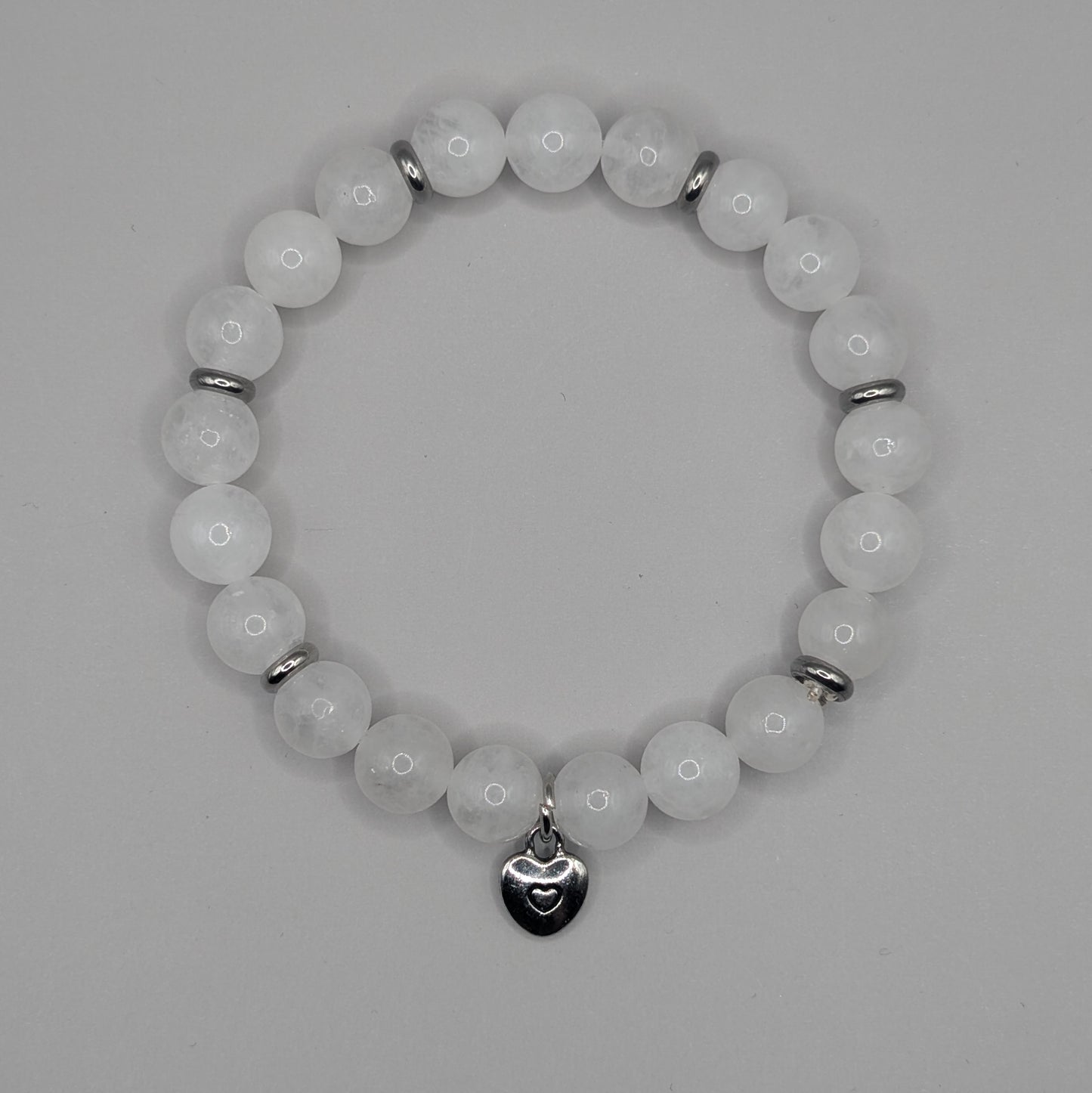 Love Heart Charm Bracelet - 8mm Silver