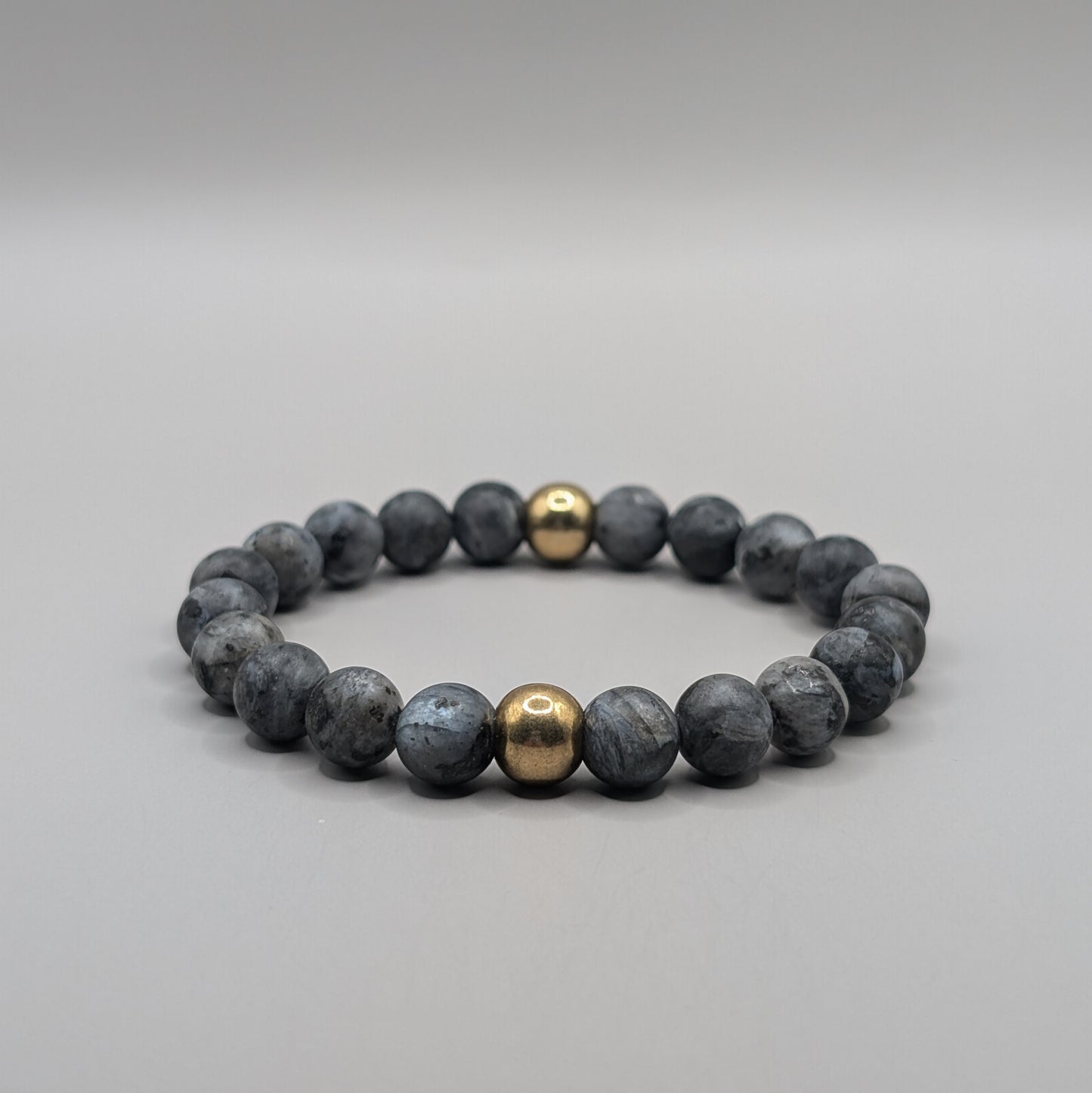Labradorite & Brass Bracelet - 8mm Matte