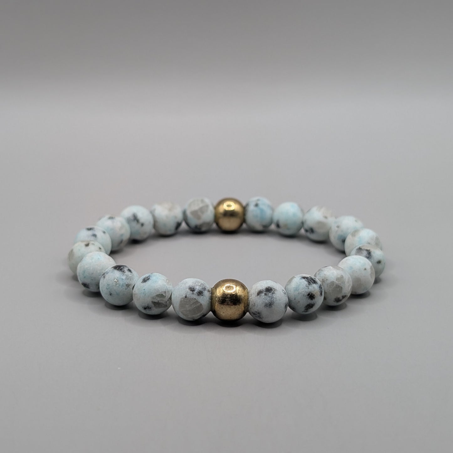 Sesame Seed Jasper & Brass Bracelet - 8mm Matte