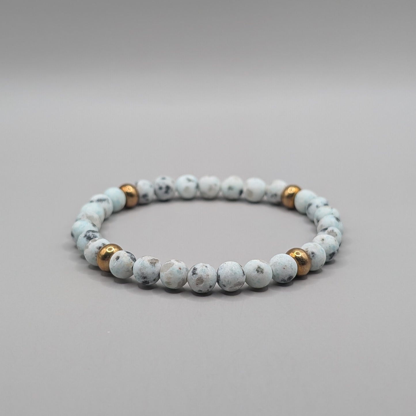 Sesame Seed Jasper & Brass Bracelet - 6mm Matte