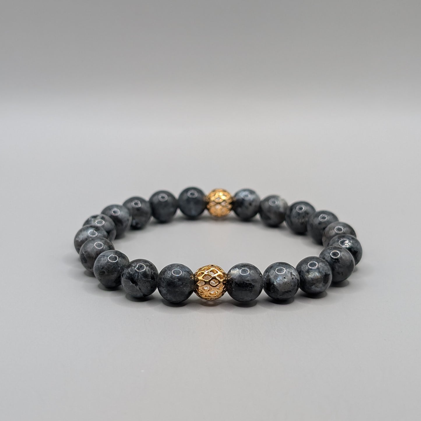Labradorite & Gold Bracelet - 8mm Polished