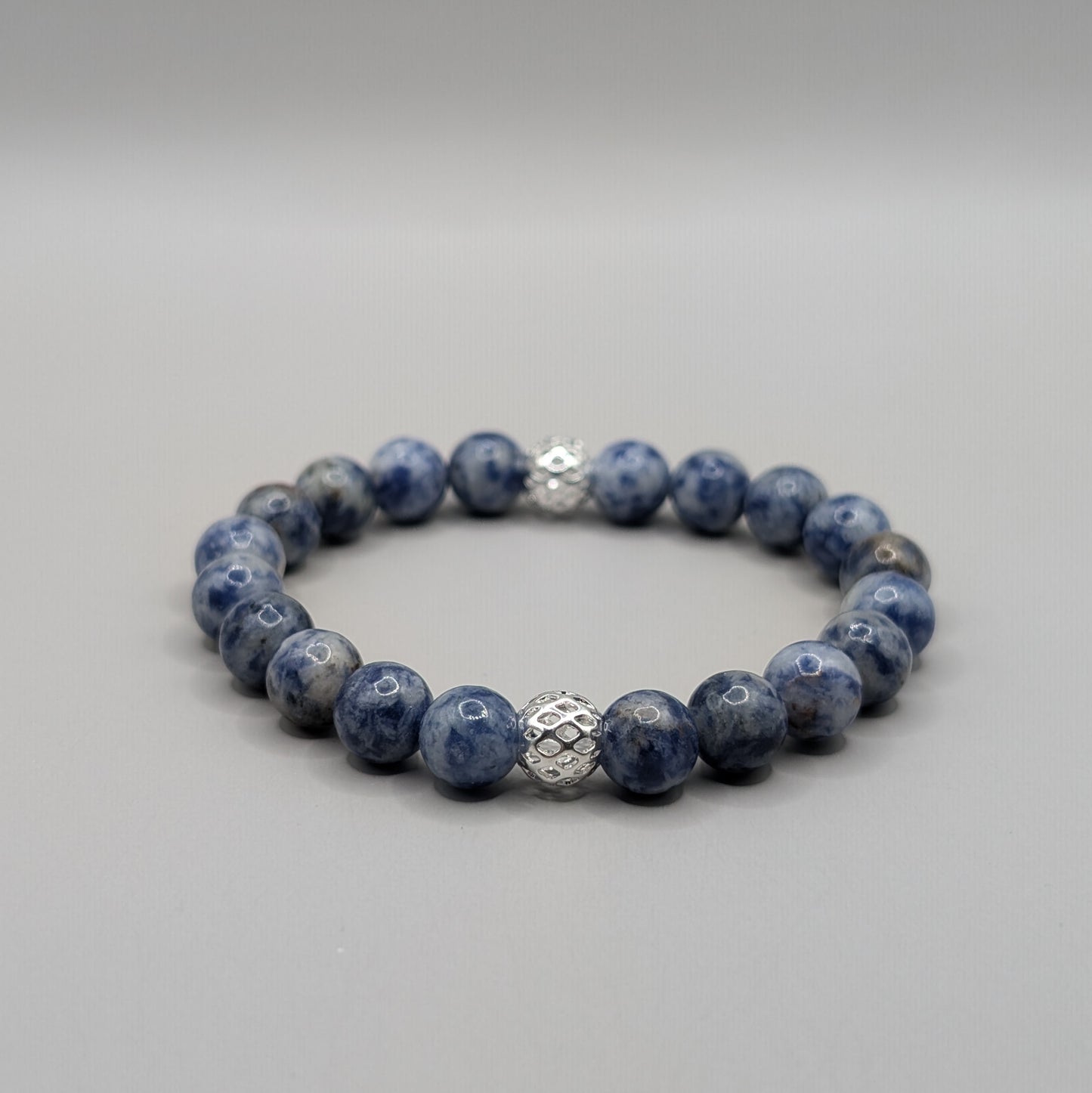 Sodalite & Silver Bracelet - 8mm Polished