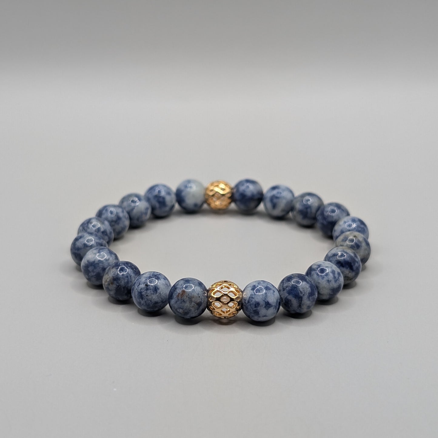Sodalite & Gold Bracelet - 8mm Polished