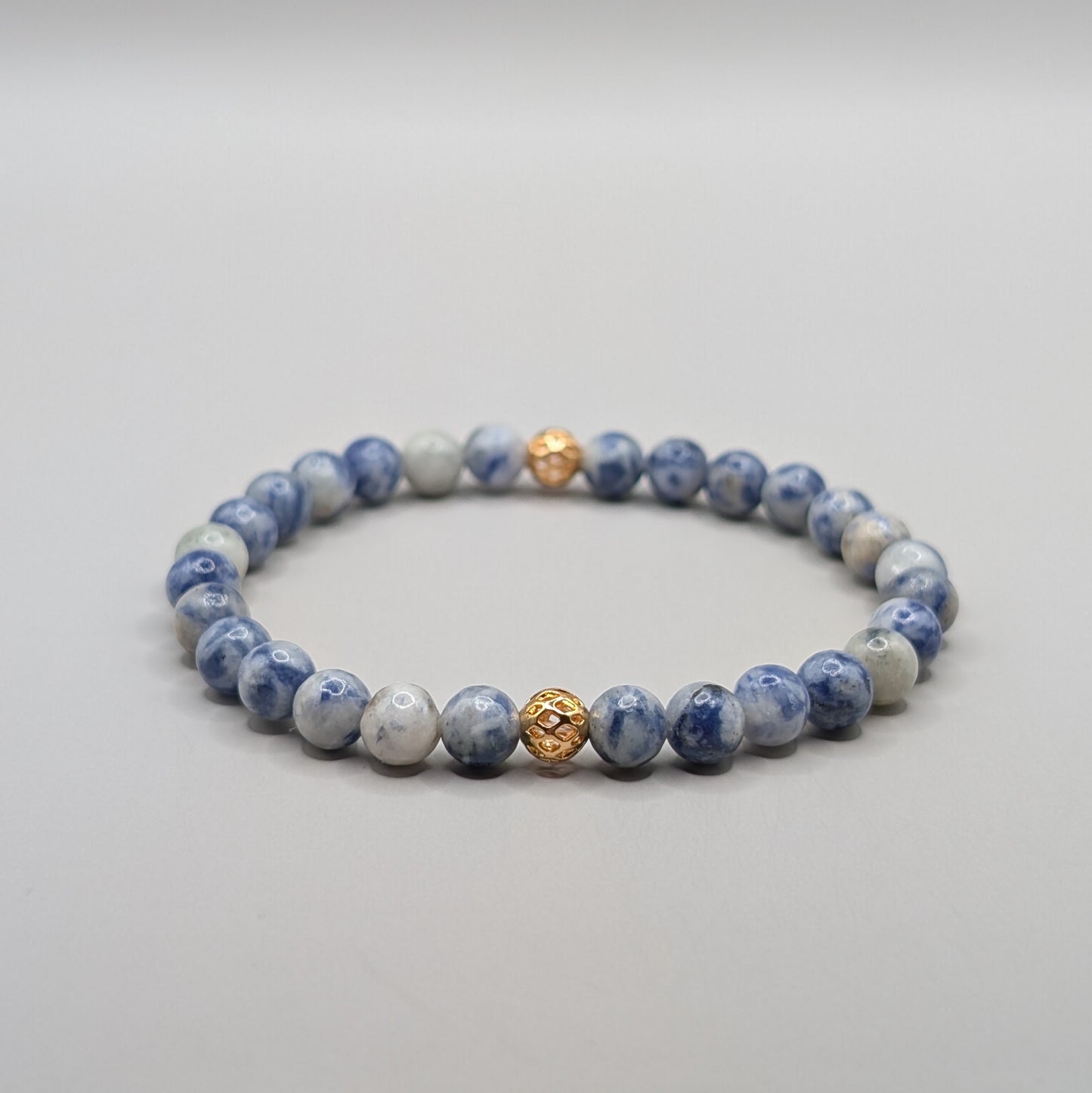 Sodalite & Gold Bracelet - 6mm Polished