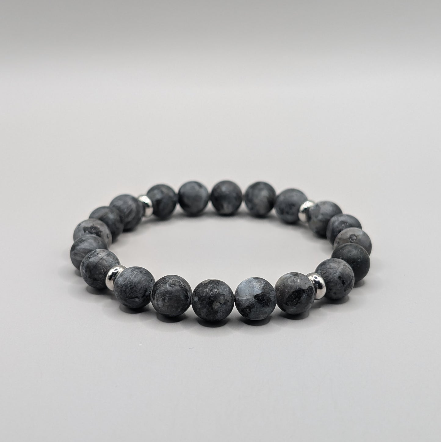 Labradorite & Stainless Steel Bracelet - 8mm Matte