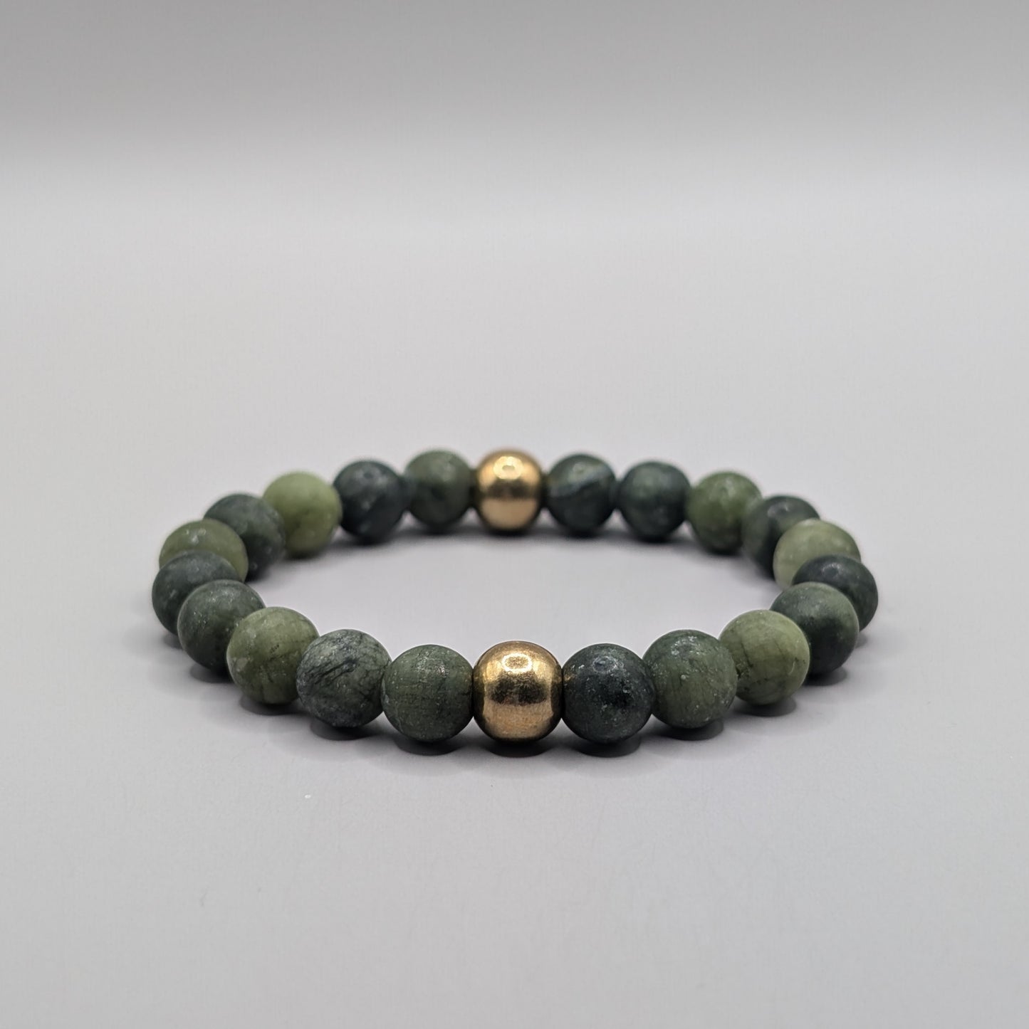 Taiwan Jade & Brass Bracelet - 8mm Matte