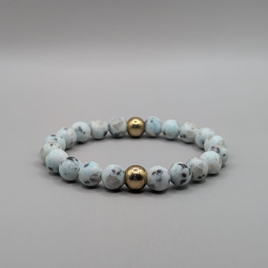 Sesame Seed Jasper & Brass Bracelet - 8mm Matte
