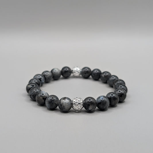 Labradorite & Silver Bracelet - 8mm Polished