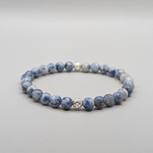 Sodalite & Silver Bracelet - 6mm Polished